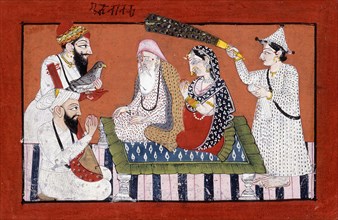 An Imaginary Meeting between Guru Nanak and Gobind Singh, c1780. Creator: Unknown.