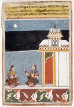 Two Ladies on a Terrace, Folio from an Amaru Sataka (Hundred Stanzas of Amaru), c1670. Creator: Unknown.