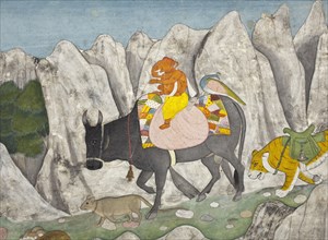 Shiva's Family on the March (image 6 of 6), c1800. Creator: Unknown.