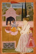 Maharaja Kumar Himan Raj Singh at Worship, c1790. Creator: Unknown.
