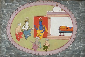 Krishna and Balarama Conversing, Folio from a Bhagavata Purana (Ancient Stories of the Lord), c1600. Creator: Unknown.