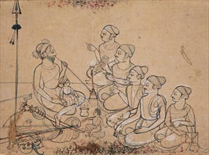A Prince and His Sons Receive Visitors in the Mardana (Men's Quarter), 1786. Creator: Unknown.