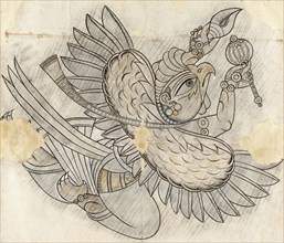 Garuda Flying through the Air (image 1 of 3), between c1750 and c1775. Creator: Unknown.