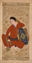 Seated Youth Leaning on a Bolster, c1605. Creator: Unknown.