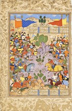 The Battle between Bahram Chubina and Sava Shah (image 1 of 9), c1560. Creator: Unknown.
