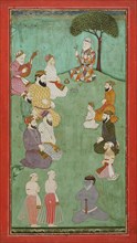 Imaginary Meeting of Guru Nanak, Mardana Sahab, and Other Sikh Gurus, c1780. Creator: Unknown.