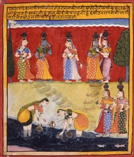 Milkmaids on the Riverbank, Folio from a Rasikapriya (The Connoisseur's Delights), c1650. Creator: Unknown.