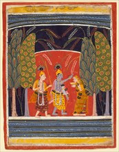 Krishna Making Kubja Beautiful, Folio from a Bhagavata Purana (Ancient Stories of the Lord), c1645. Creator: Unknown.