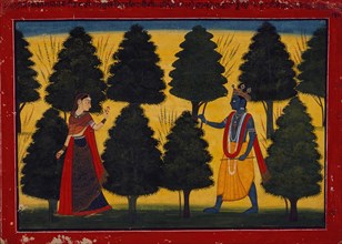 Radha Rejecting Krishna, c1760. Creator: Unknown.