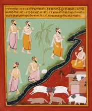Adventures of Two Travelling Priests, Folio from a "Panchakhyana" (Jain Recensio..., c1725. Creator: Unknown.