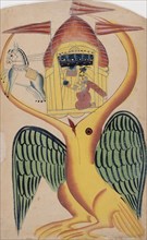 Jatayu's Attempt to Foil Sita's Abduction, Folio from a Vaidehisha Vilasa..., between 1875 and 1900. Creator: Unknown.