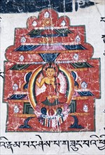 A Buddha in a Shrine, Folio from a Shatasahasrika Prajnaparamita..., 11th-13th century (?). Creator: Unknown.