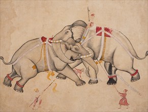 Elephant Combat, c1725. Creator: Unknown.