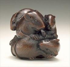 Five Rat Group, Mid-late 19th century. Creator: Ikkan.