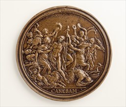 Medal of Francesco Redi: Bacchic Scene (image 2 of 2), 1684. Creator: Massimiliano Soldani.