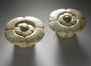 Flower-Shaped Earflares, between 550 and 850. Creator: Unknown.