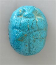 Faience Scarab with Name of Queen Tiy, Reign of Amenhotep III to Akhenaten (1410-1355 BCE). Creator: Unknown.