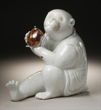 Costumed Monkey Holding a Chestnut, 19th century. Creator: Unknown.
