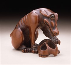 Wolf and Skull, 19th century. Creator: Unknown.