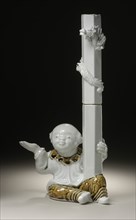 Chinese Boy (karako) Holding Candlestick with Raised Dragon, 19th century. Creator: Unknown.