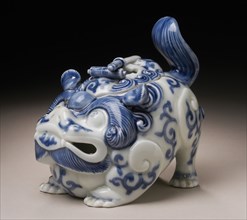 Censer in the Form of a Chinese Lion with Scroll and Sword Finial, 19th century. Creator: Unknown.