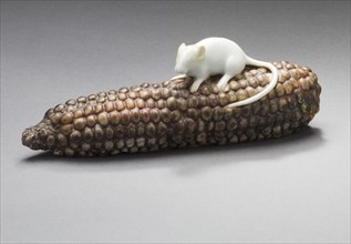 Okimono in the Form of a Rat on a Corn Cob, Late 19th century. Creator: Unknown.
