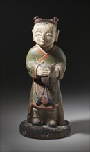 Altar Attendant (Tongja) Holding a Turtle (image 1 of 4), 18th century. Creator: Unknown.