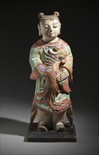 Altar Attendant (Tongja) Holding a Phoenix (image 1 of 4), 18th century. Creator: Unknown.