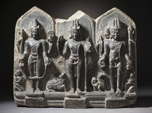The Hindu Gods Vishnu, Shiva, and Brahma, 10th century. Creator: Unknown.