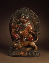 Padmasambhava (Guru Rinpoche, 8th cent) in his form as Dorje Drölö, Subduer of Demons, 18th century. Creator: Unknown.