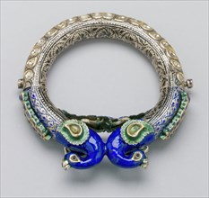 Pair of Bracelets with Peacocks, 19th century. Creator: Unknown.