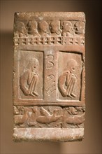 Tile with Ajivaka (?) Ascetics, 4th century. Creator: Unknown.