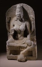 The Hindu Goddess Shri Lakshmi, With c.12th century recutting. Creator: Unknown.