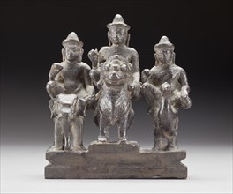 Ganesha, Shiva, and Karttikeya on Their Mounts, 13th century. Creator: Unknown.