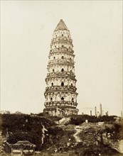 Cantonese Masonry Pagoda, 1860. Creator: Felice Beato.