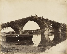 Three-arched Stone Bridge, S. China, 1860. Creator: Felice Beato.