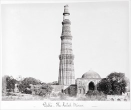 Delhi, The Kutab Minar, Late 1860s. Creator: Samuel Bourne.
