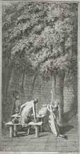 Title Page and Vignette for La Fontaine's 'Klara Du Plessis Un Klairant', 1794. Creator: Daniel Nikolaus Chodowiecki.