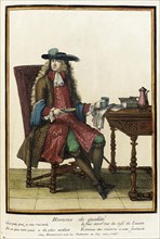 Recueil des modes de la cour de France, 'Homme de Qualité', Bound 1703-1704. Creator: Henri Bonnart.