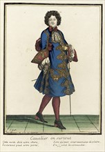 Recueil des modes de la cour de France, 'Cavalier en Surtout', Bound 1703-1704. Creator: Henri Bonnart.