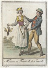 Costumes de Différents Pays, 'Homme et Femme de la Carniole', c1797. Creators: Jacques Grasset de Saint-Sauveur, LF Labrousse.