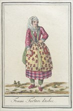 Costumes de Différents Pays, 'Femme Tartare d'Usbec', c1797. Creators: Jacques Grasset de Saint-Sauveur, LF Labrousse.