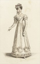 Fashion Plate (French Dinner Party Dress), 1821. Creator: John Bell.