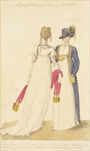 Fashion Plate (Morning & Evening Dresses in Nov. 1, 1807), 1807. Creator: John Bell.