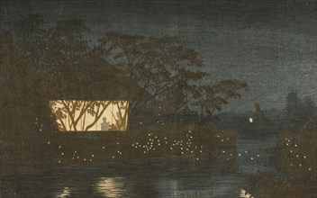 Koromo River below the Temple Tennoji, 1880. Creator: Kobayashi Kiyochika.