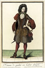 Recueil des modes de la cour de France, 'Homme de Qualité en Habit d'Éspée', 1687. Creator: Nicolas Arnoult.