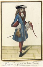 Recueil des modes de la cour de France, 'Homme de Qualité en Habit d'Épée', 1687. Creator: Nicolas Arnoult.