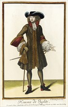 Recueil des modes de la cour de France, 'Homme de Qualité', 1687. Creator: Nicolas Arnoult.
