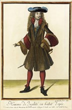 Recueil des modes de la cour de France, 'Homme de Qualité, en Habit d'Épée', 1687. Creator: Nicolas Arnoult.