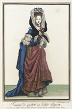 Recueil des modes de la cour de France, 'Femme de Qualité en Habit d'Hyver', 1687. Creator: Nicolas Arnoult.